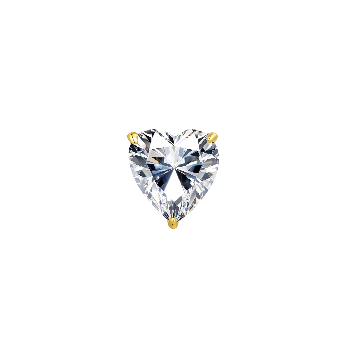 14K Gold Long Thread Top Piercing with Heart Shape Lab-Grown Diamond