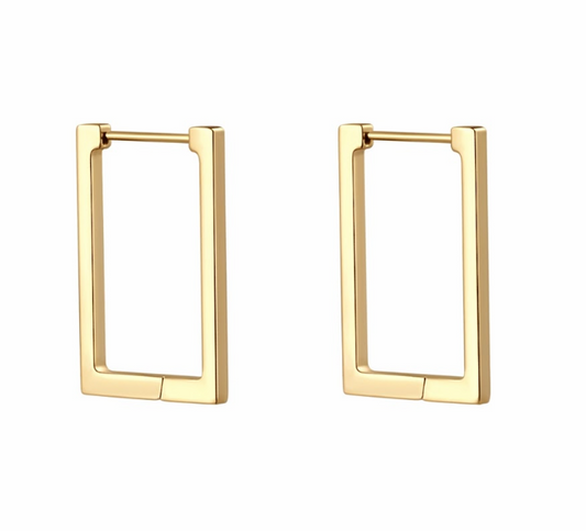 ASTM F136 Titanium Hypoallergenic Multiple Size Classic Rectangular Designed Earrings