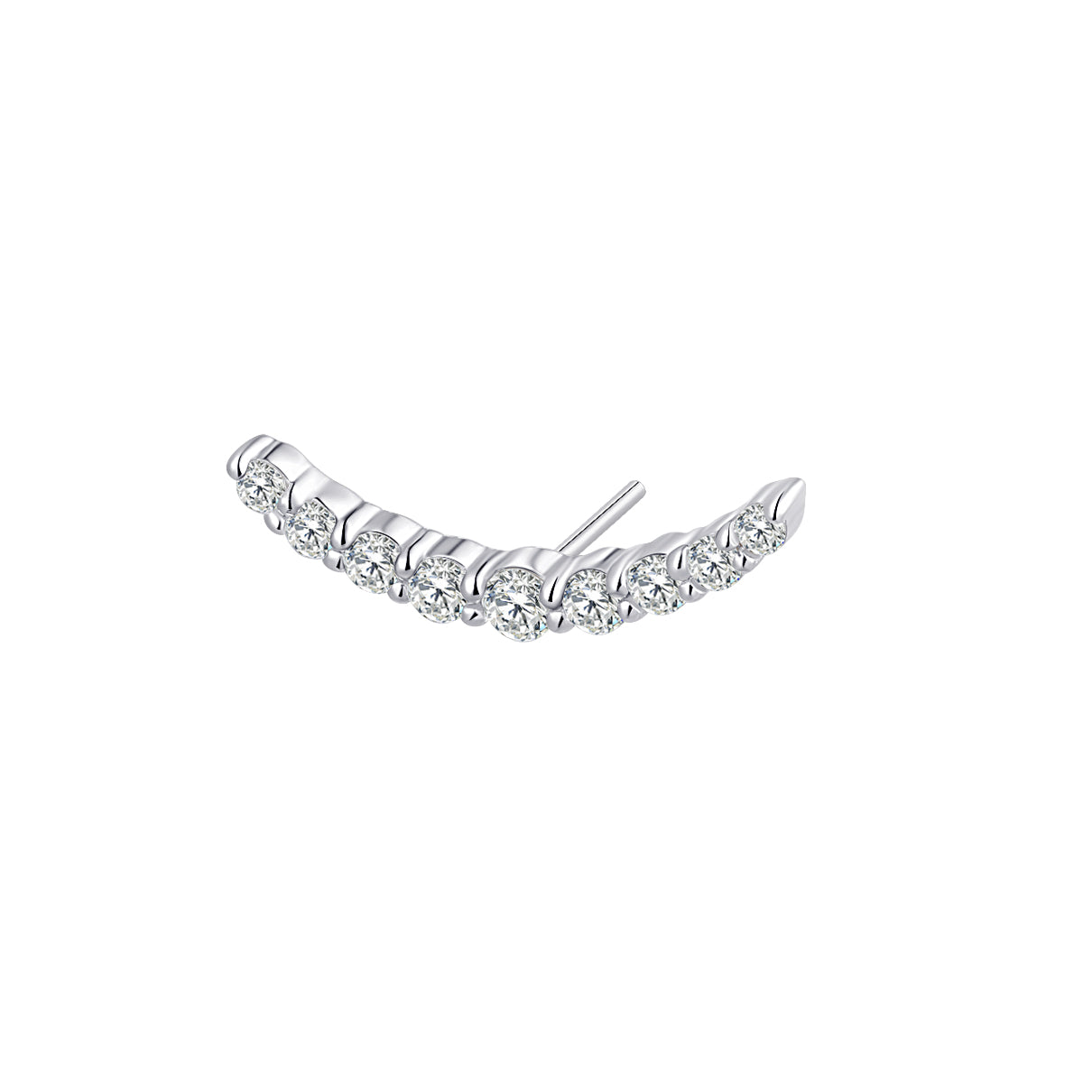 18K Solid Gold Threadless Top with Lab-Grown Diamond, 12 × 3.5mm