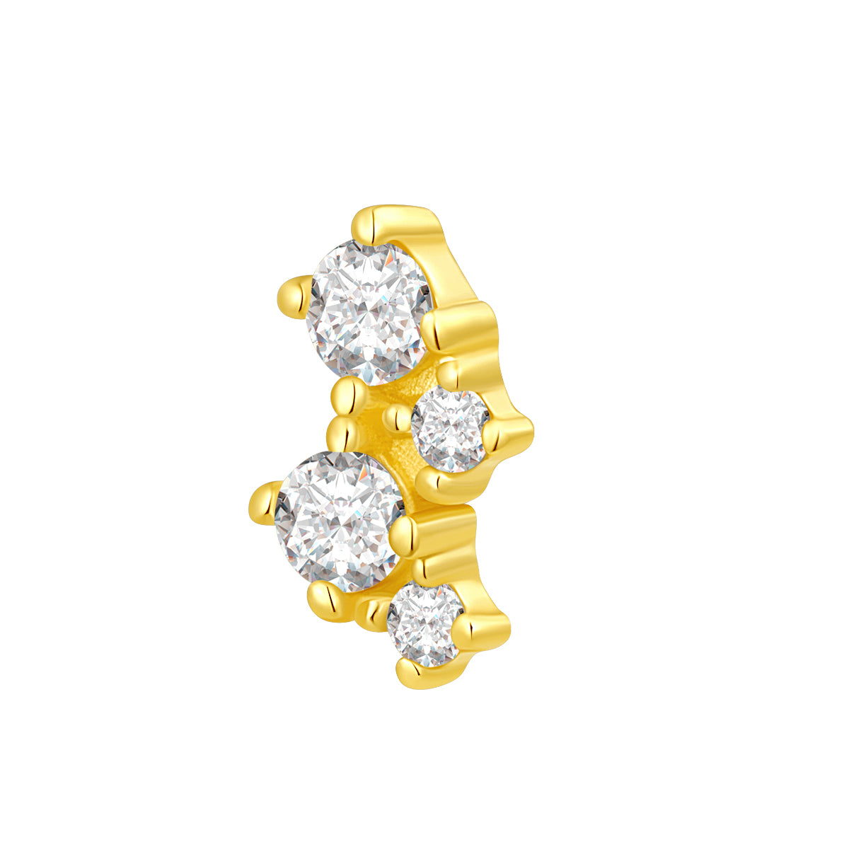 14K Gold Multi-Stone Threadless Top with Lab-Grown Diamonds