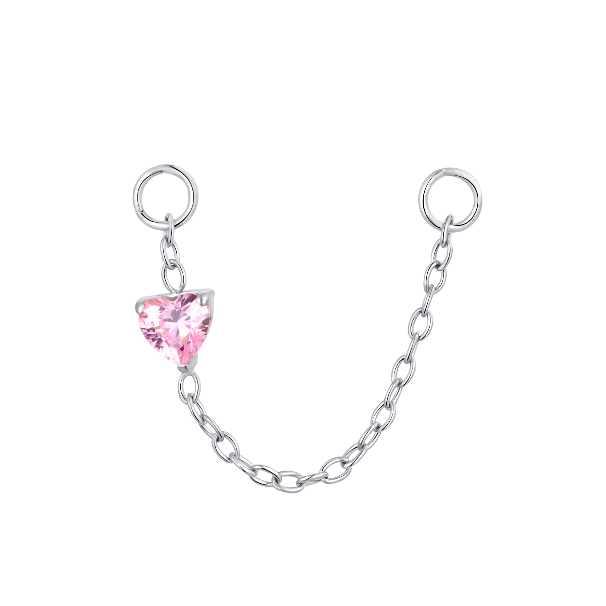 ASTM F136 Titanium Heart Shape Piercing Chain