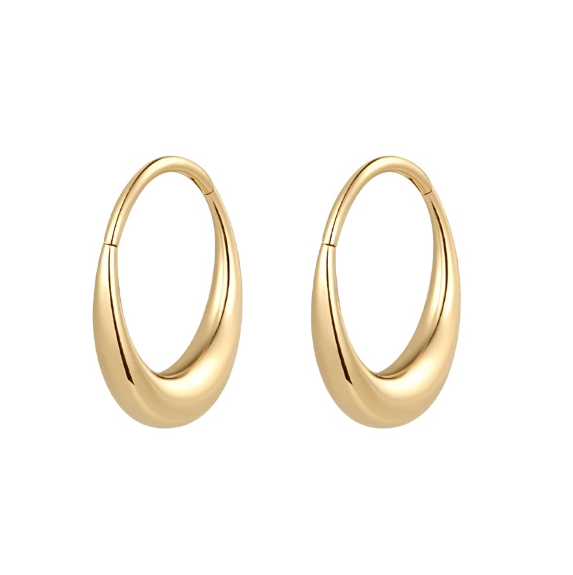 ASTM F136 Titanium Hypoallergenic Classic Designed Earring Silver & PVD Gold Multiple Sizes