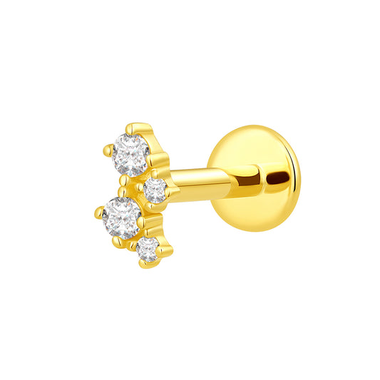 14K Gold Multi-Stone Threadless Top with Lab-Grown Diamonds