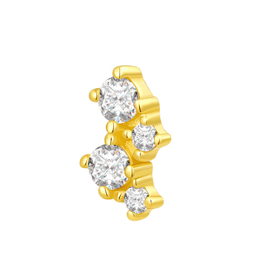 14K Gold Multi-Stone Threadless Top with Lab-Grown Diamonds