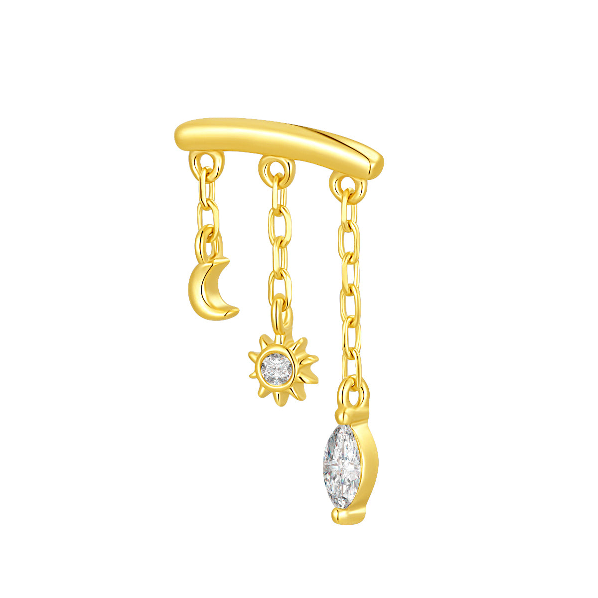 14K Gold Threadless Top with Lab-Grown Diamonds