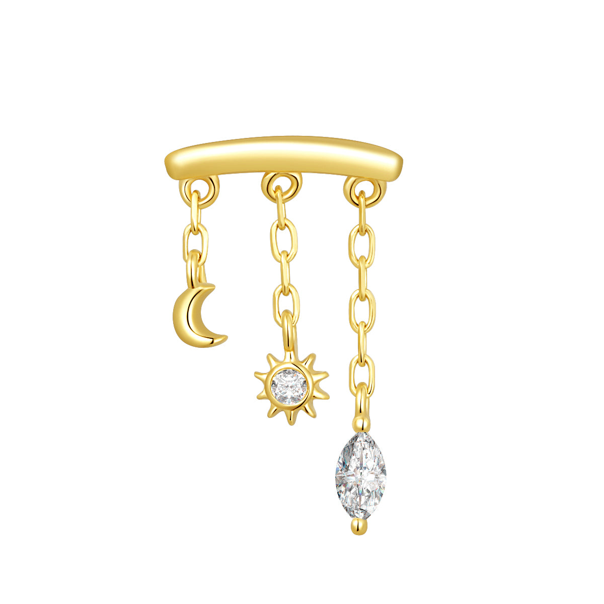 14K Gold Threadless Top with Lab-Grown Diamonds