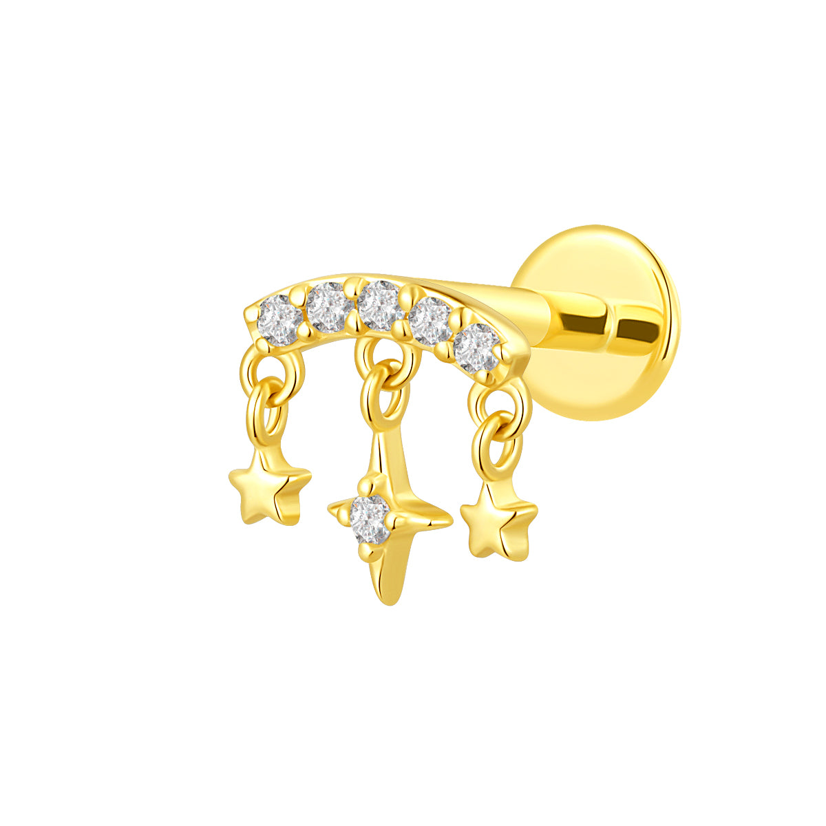 14K Gold Threadless Top with Lab-Grown Diamonds