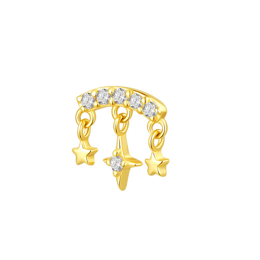 14K Gold Threadless Top with Lab-Grown Diamonds