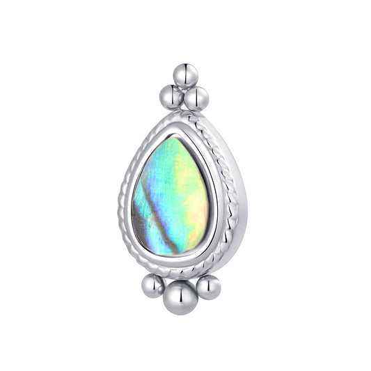 ASTM F136 Titanium Internally Threaded Synthetic Abalone Shell End