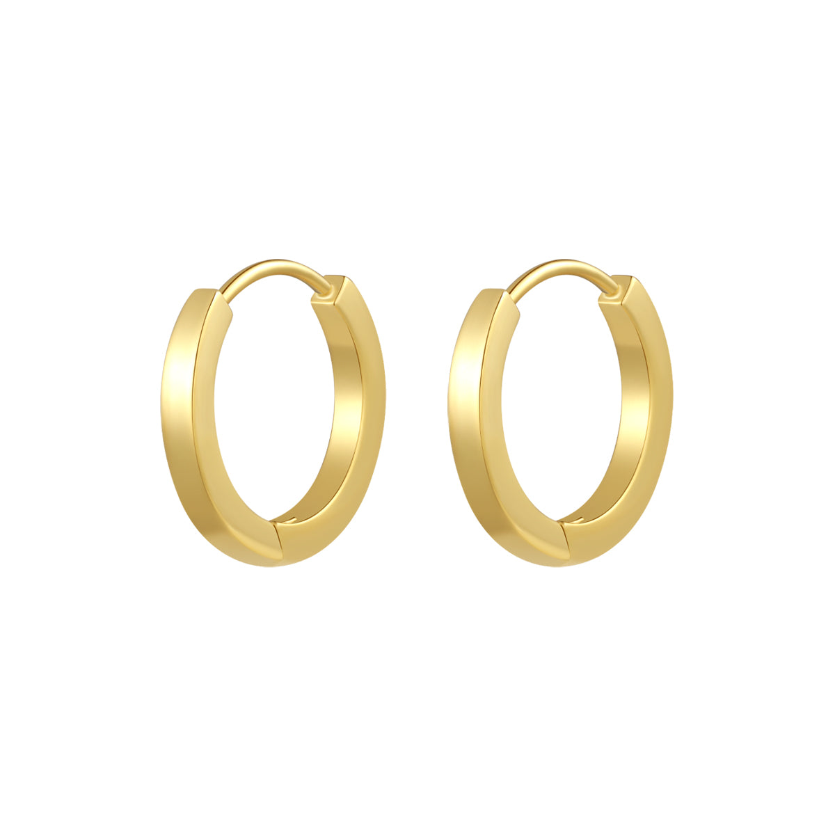 PVD Gold Color ASTM F136 Titanium Hoop Earrings 0.8MM