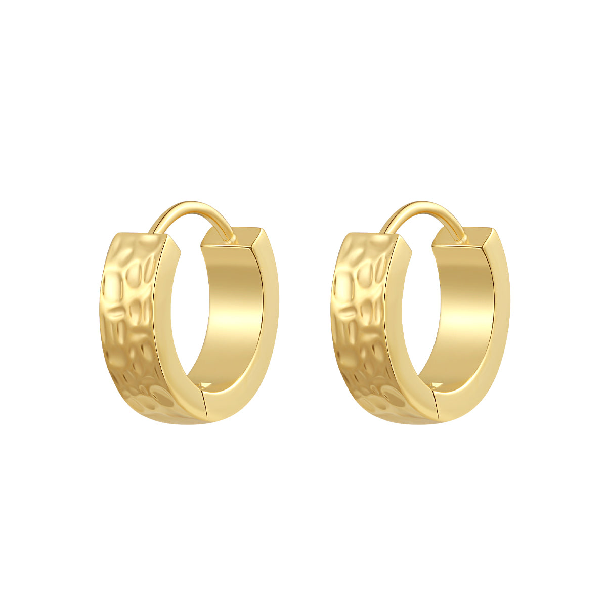 PVD Gold ASTM F136 Titanium Hoop Earrings 0.8×10mm