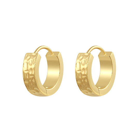 PVD Gold ASTM F136 Titanium Hoop Earrings 0.8×10mm