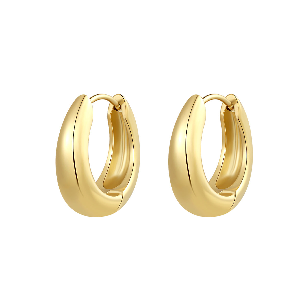 PVD Gold ASTM F136 Titanium Hoop Earrings 0.8×12mm