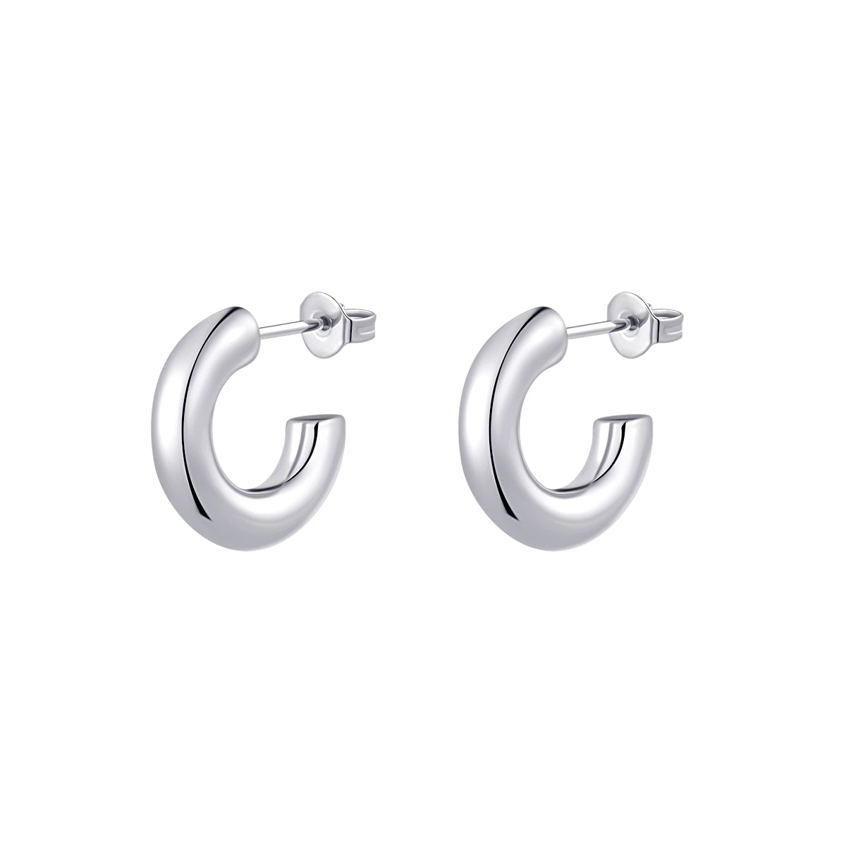 ASTM F136 Titanium Chunky Hoop Earrings 0.8×11mm / 4×8mm