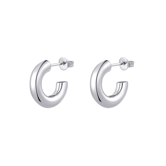 ASTM F136 Titanium Chunky Hoop Earrings 0.8×11mm / 4×8mm