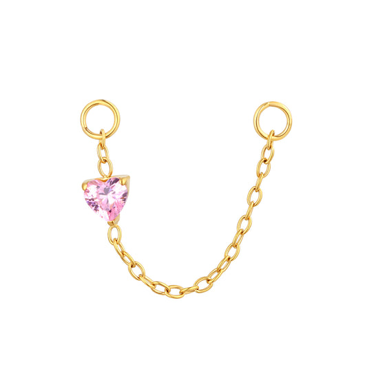 ASTM F136 Titanium Heart Shape Piercing Chain