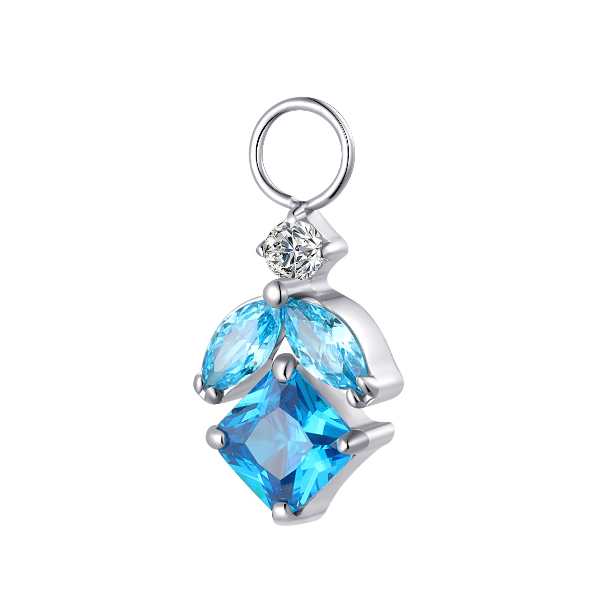 ASTM F136 Titanium Blue CZ Charm