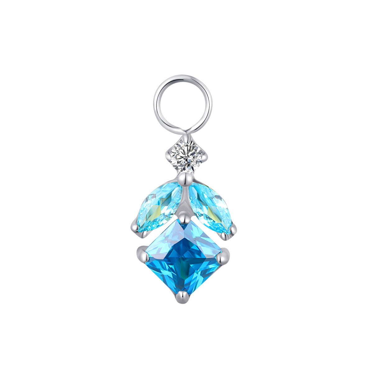 ASTM F136 Titanium Blue CZ Charm