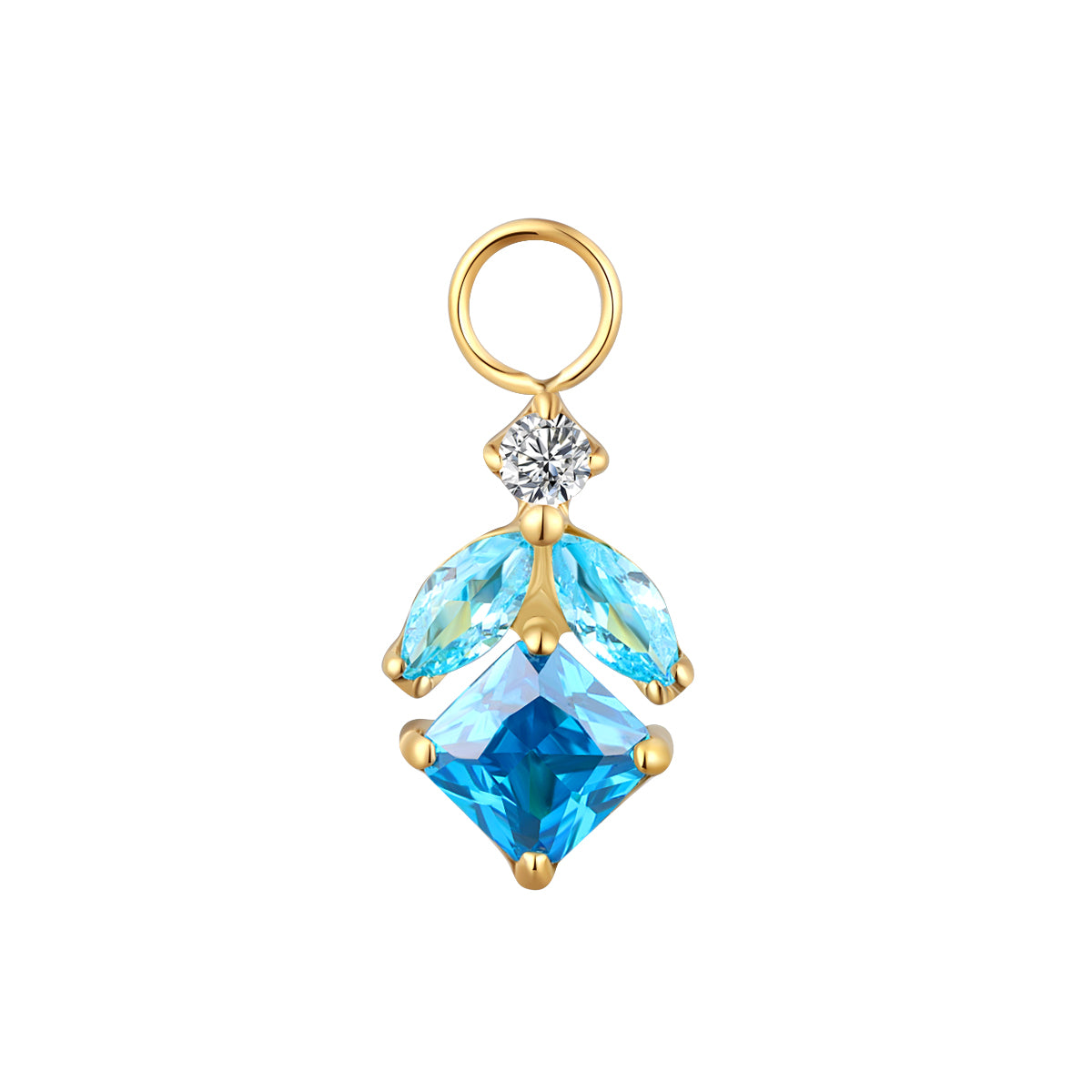 ASTM F136 Titanium Blue CZ Charm