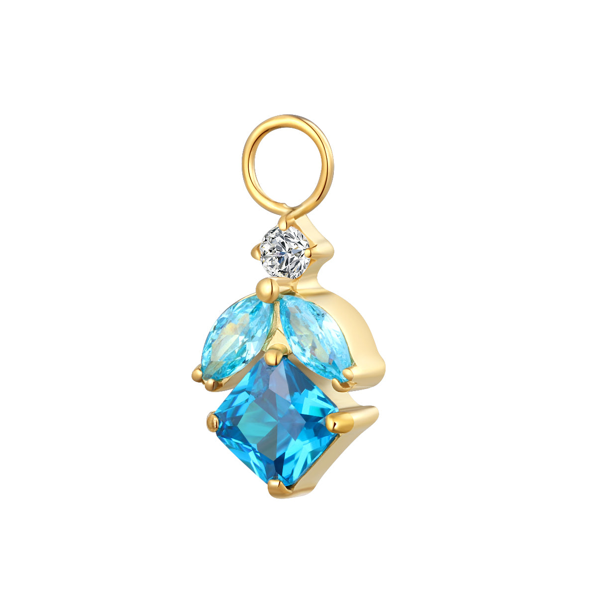 ASTM F136 Titanium Blue CZ Charm