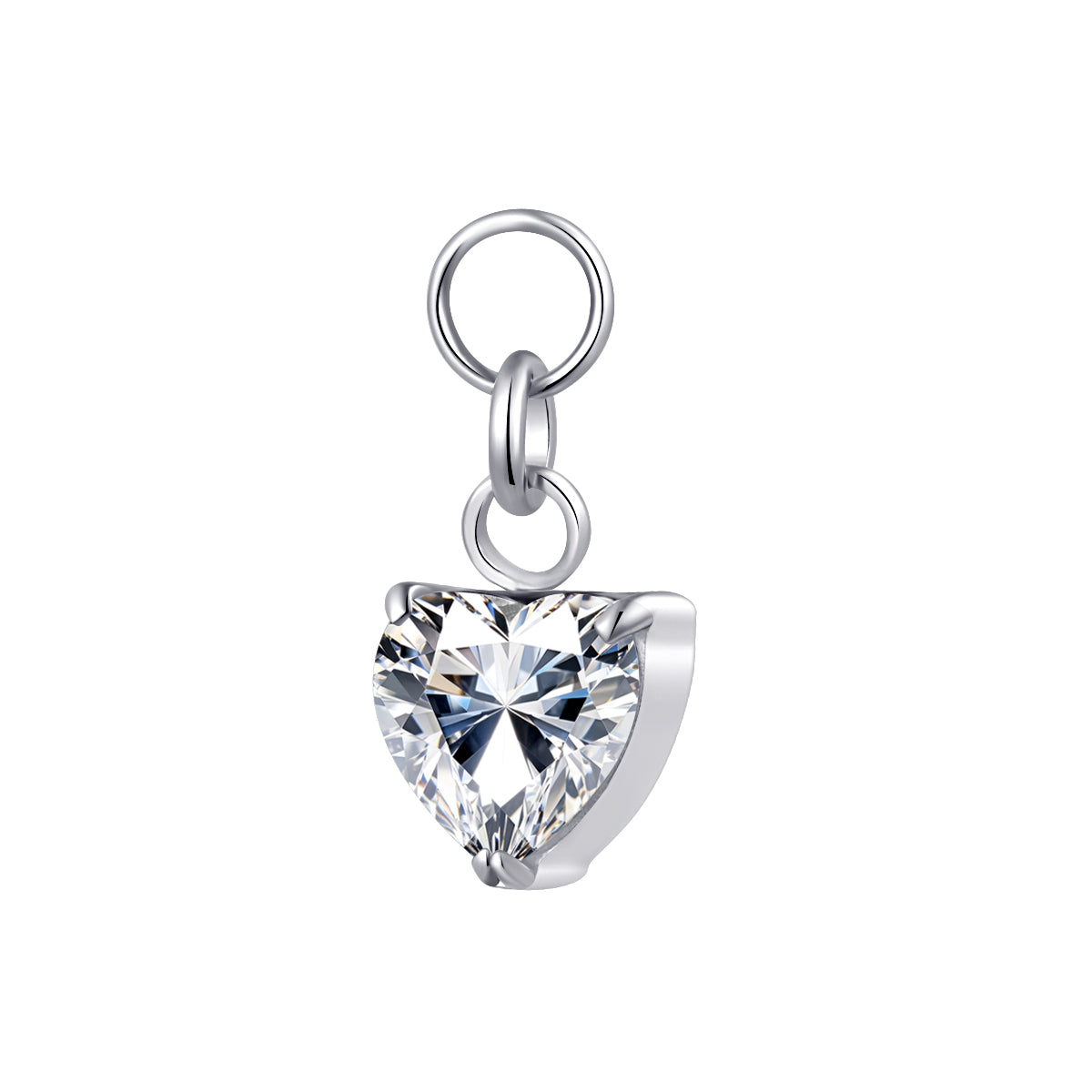 ASTM F136 Titanium Heart Shape CZ Charm
