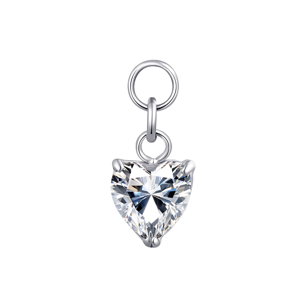 ASTM F136 Titanium Heart Shape CZ Charm