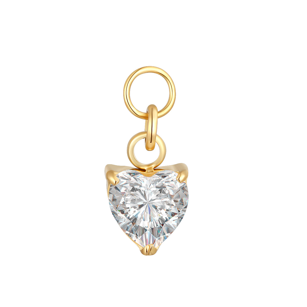 ASTM F136 Titanium Heart Shape CZ Charm