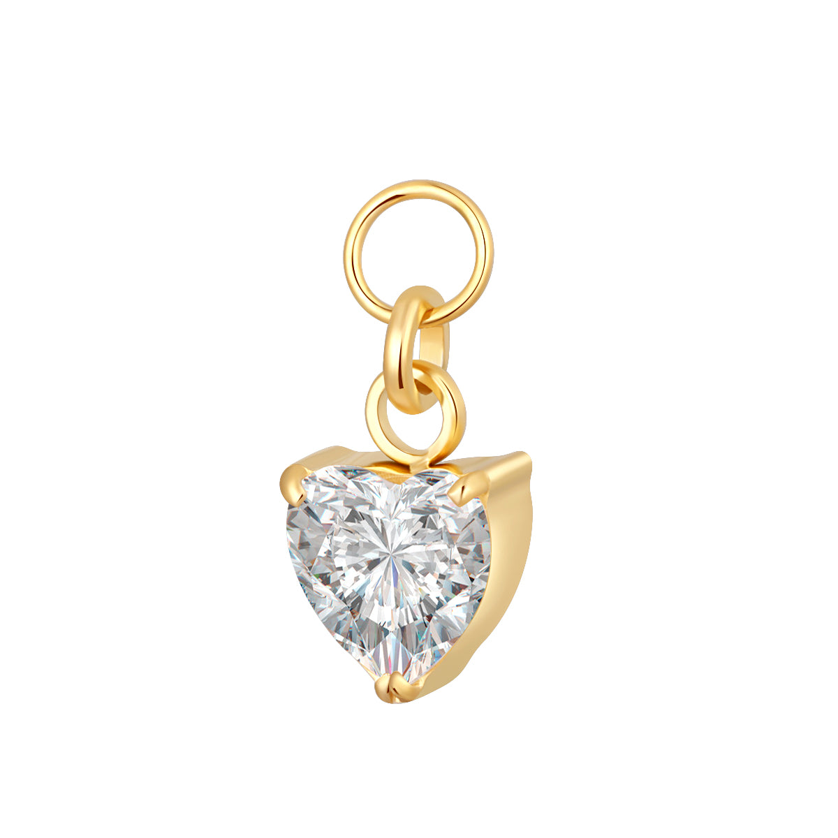 ASTM F136 Titanium Heart Shape CZ Charm