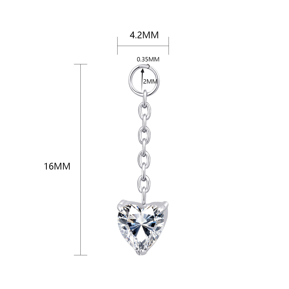 ASTM F136 Titanium CZ Charm